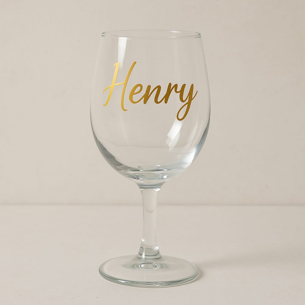 Copa de vidrio personalizada con vinilo decorativo ✨🍷